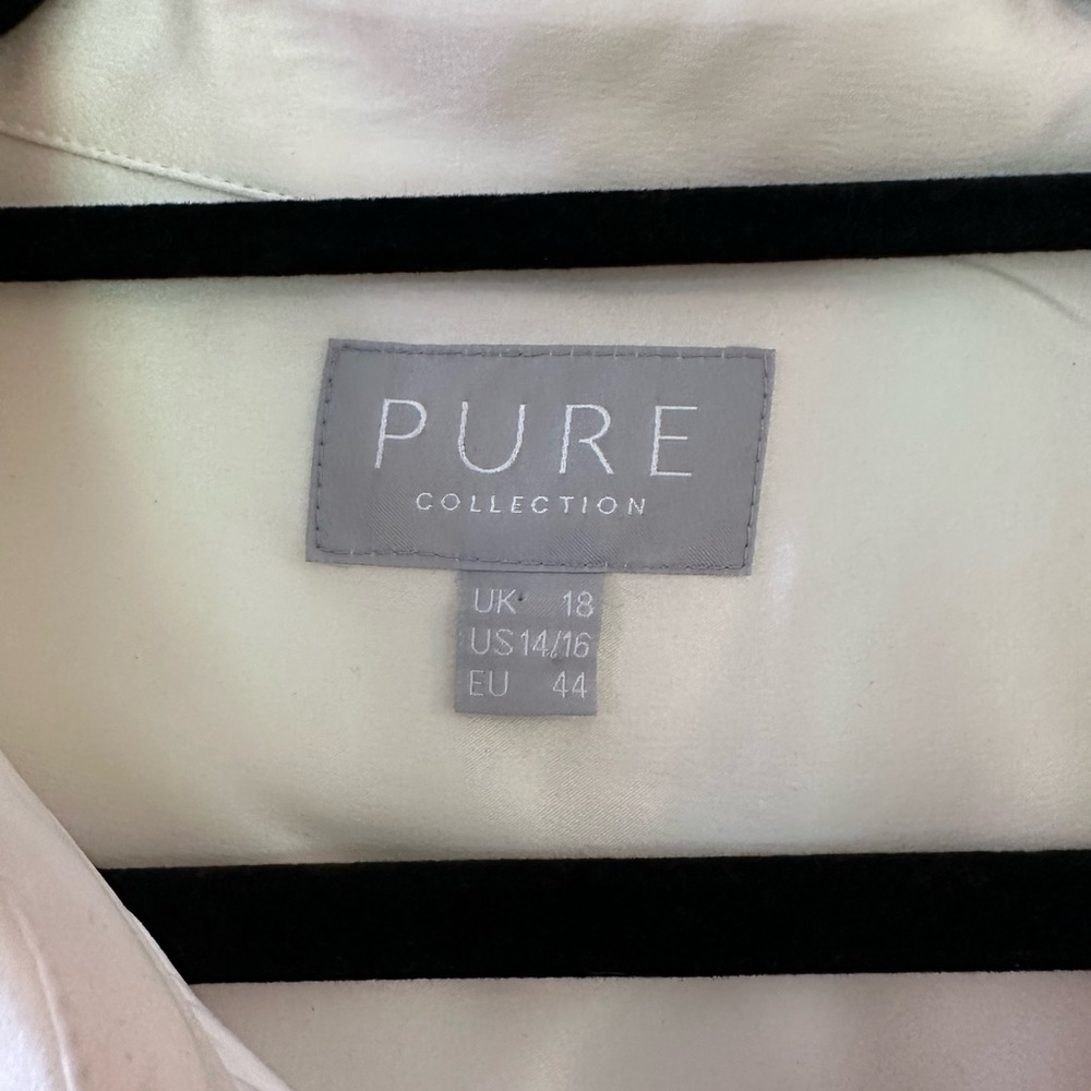 Pure Collection Short Sleeve 100% Silk Ivory Blouse - Picture 3 of 7